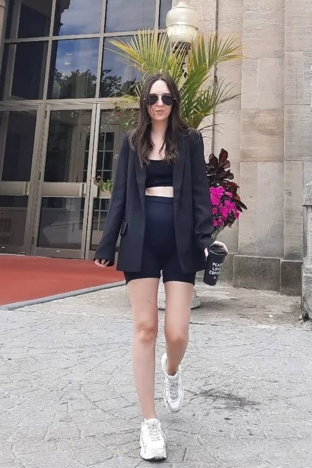 Black Crop Top and Oversized Blazer