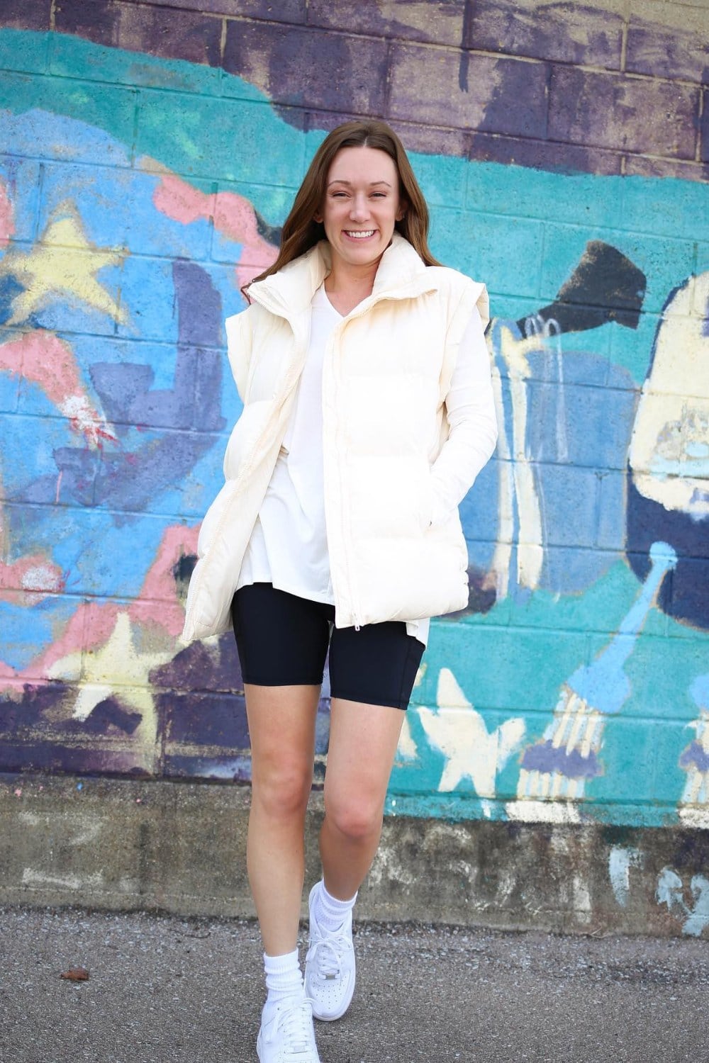 Puffer Jacket and Sneakers