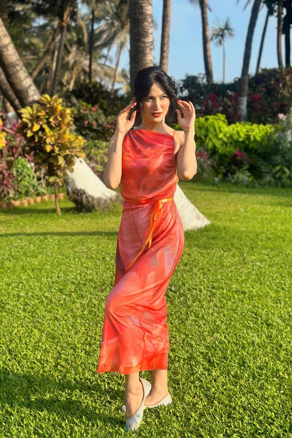 Draped Fabric Maxi Dress