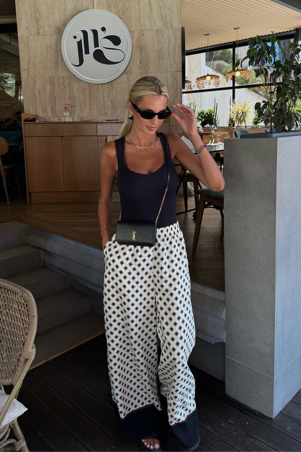 Tank Top and Printed Wide-Leg Pants