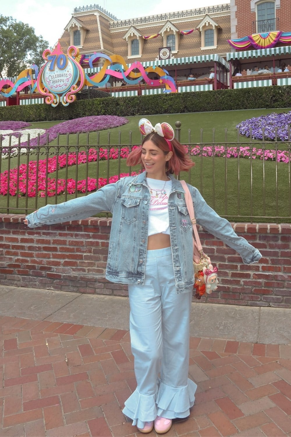 Denim Jacket and White Crop Top