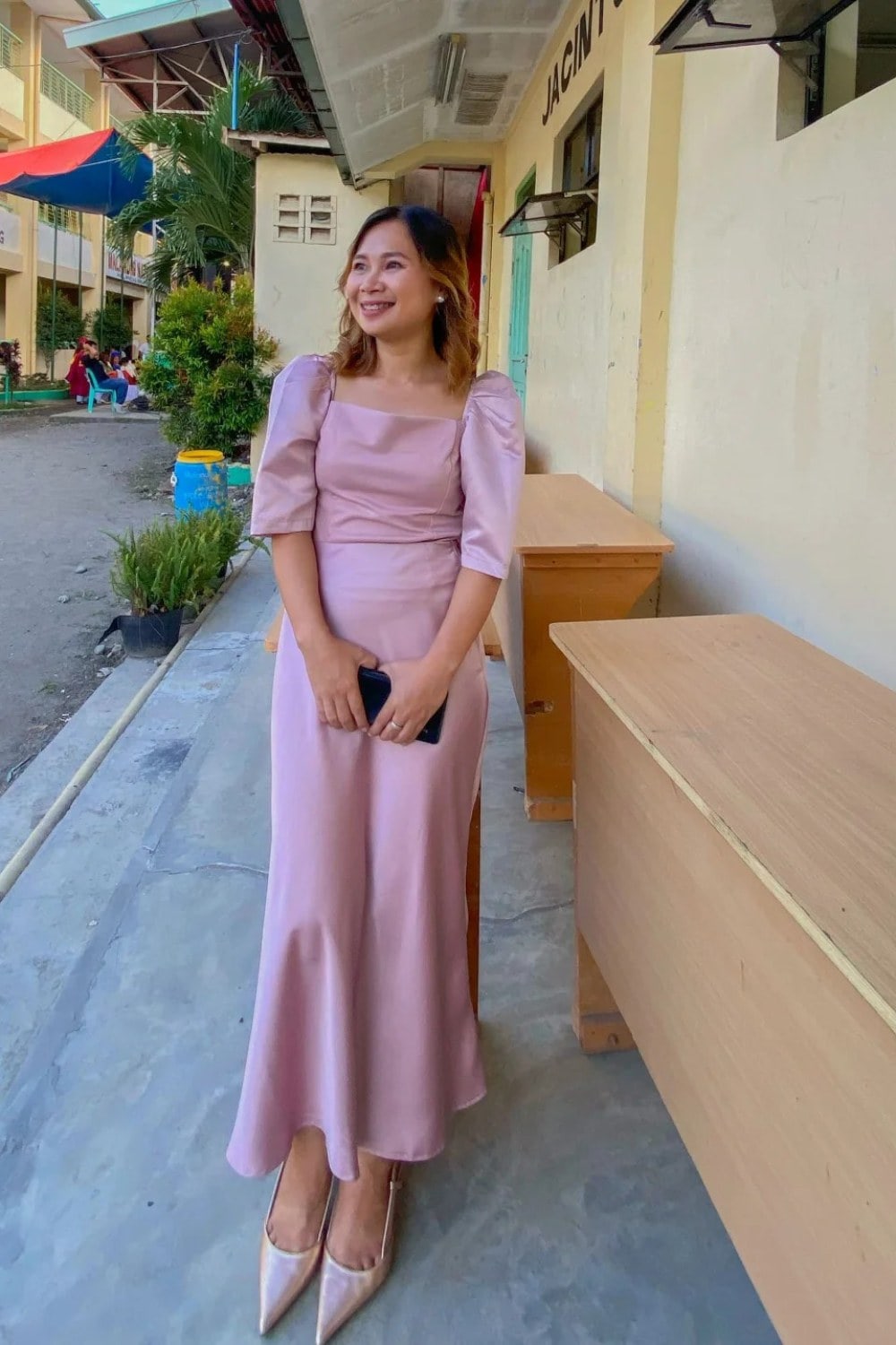 Blush Pink Midi Dress