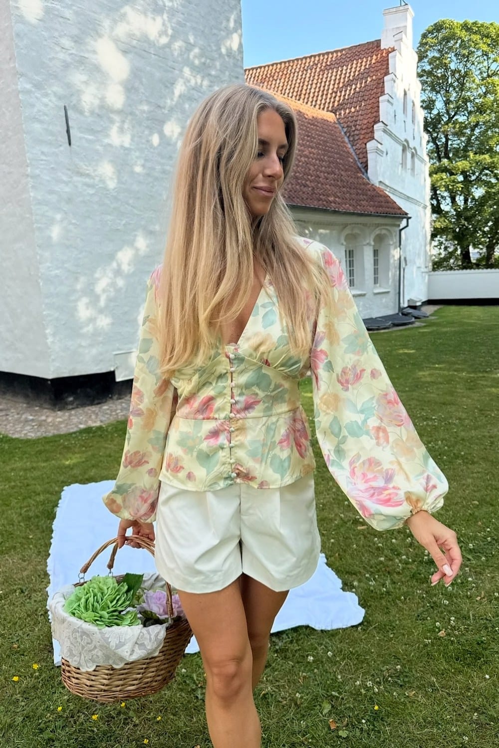 Floral Blouse and Shorts