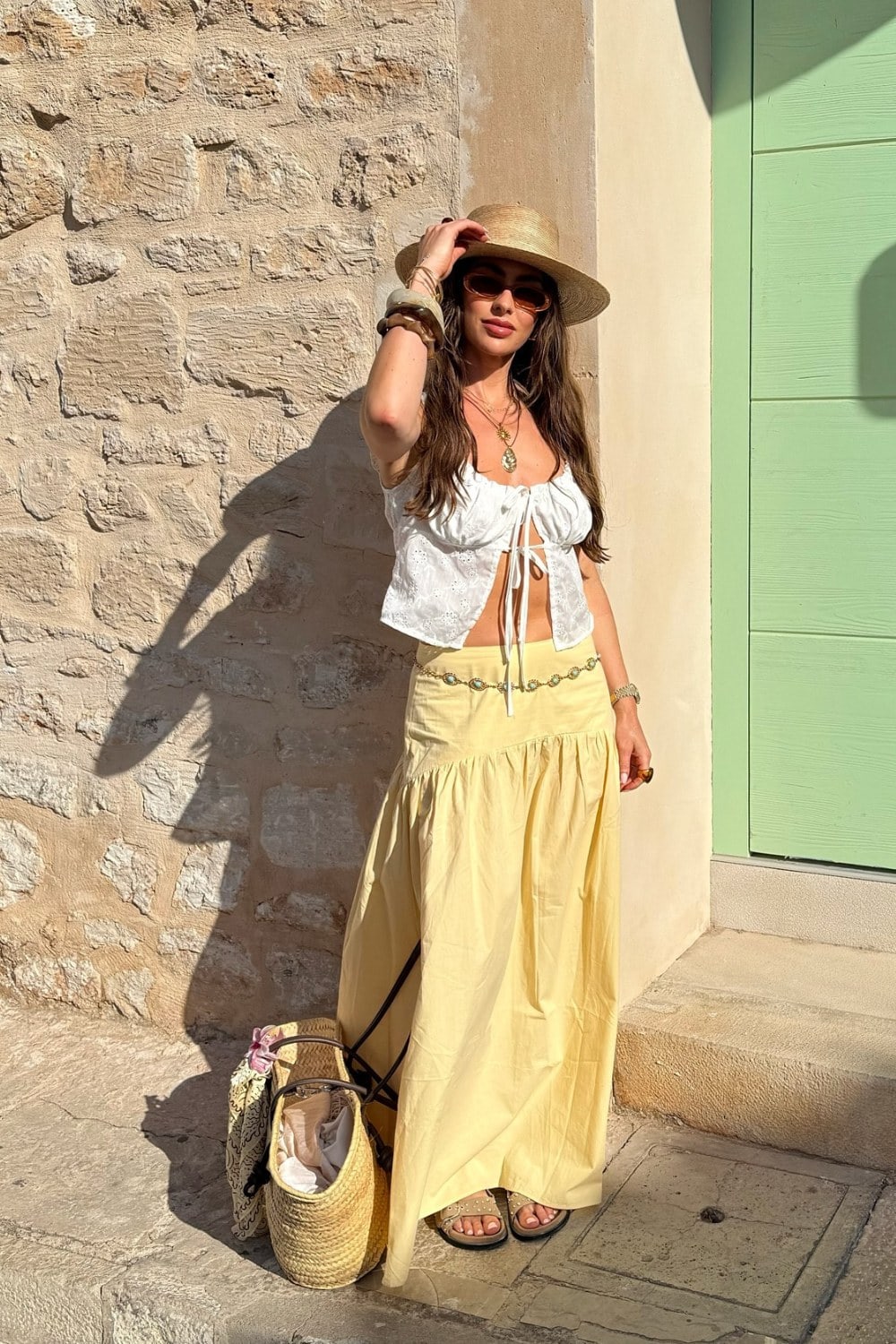 Lace Crop Top and Maxi Skirt