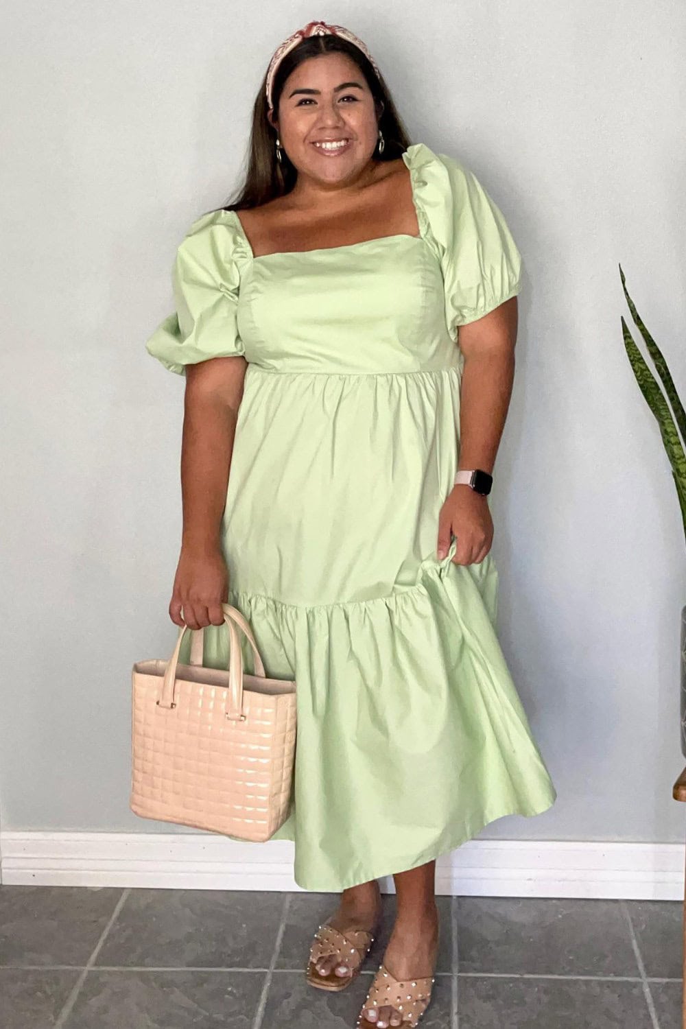 Pale Green Midi Dress