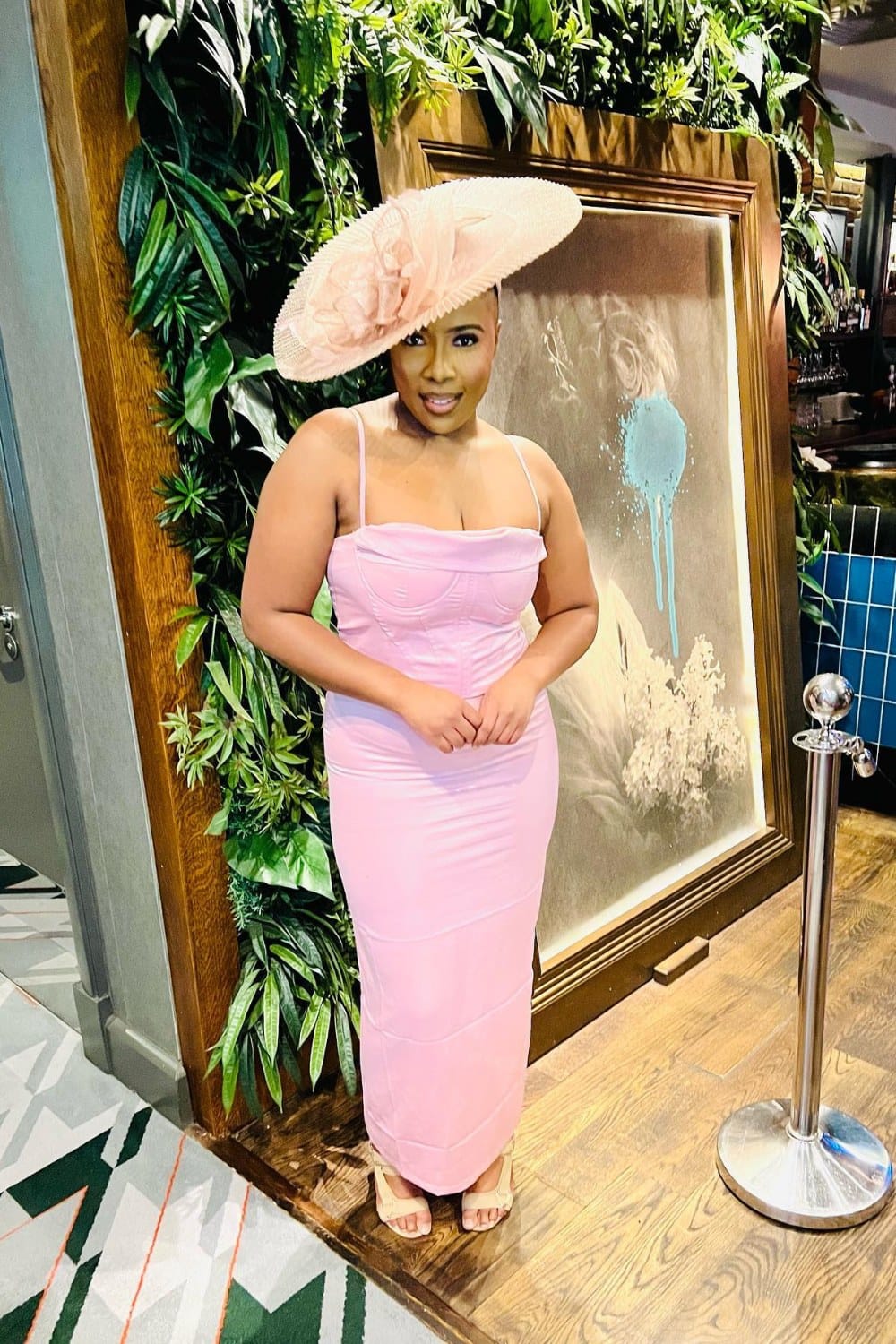Pink Satin Maxi Dress