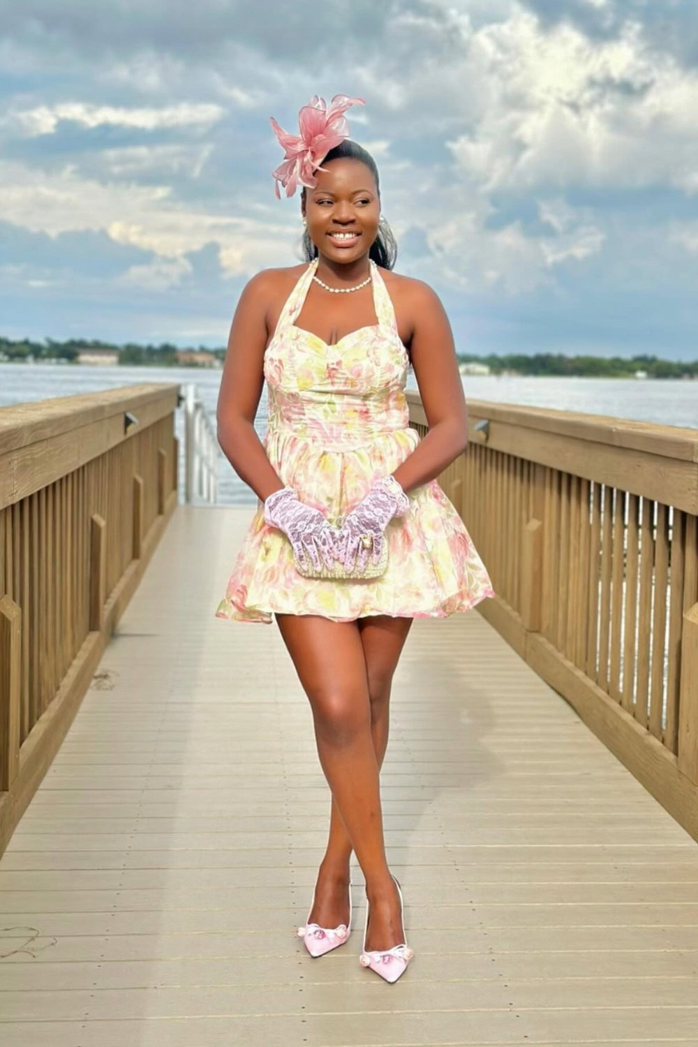 Floral Halter Mini Dress