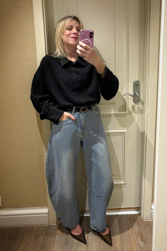 Black Oversized Shirt and Baggy Jeans