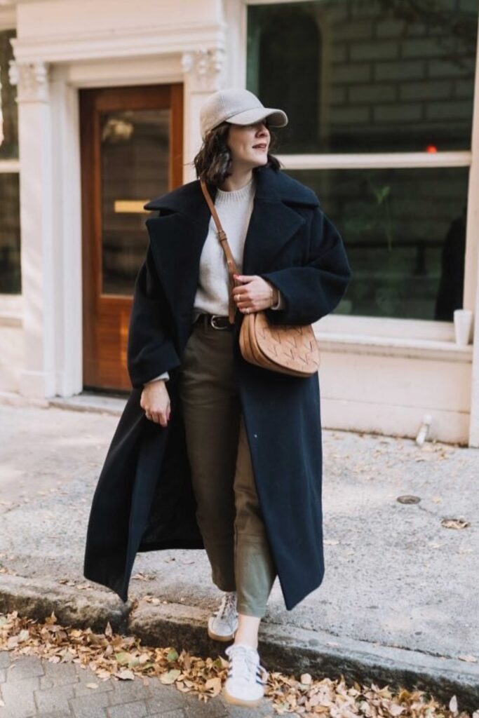 Long Coat and Sneakers