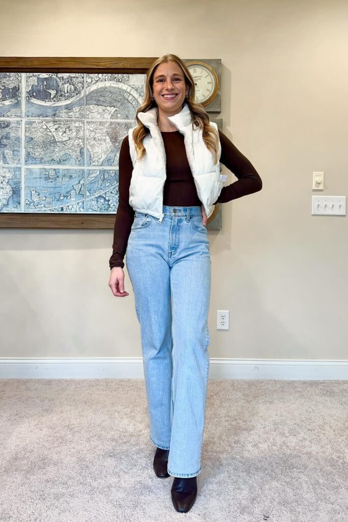 Long-Sleeve Top and Puffer Vest