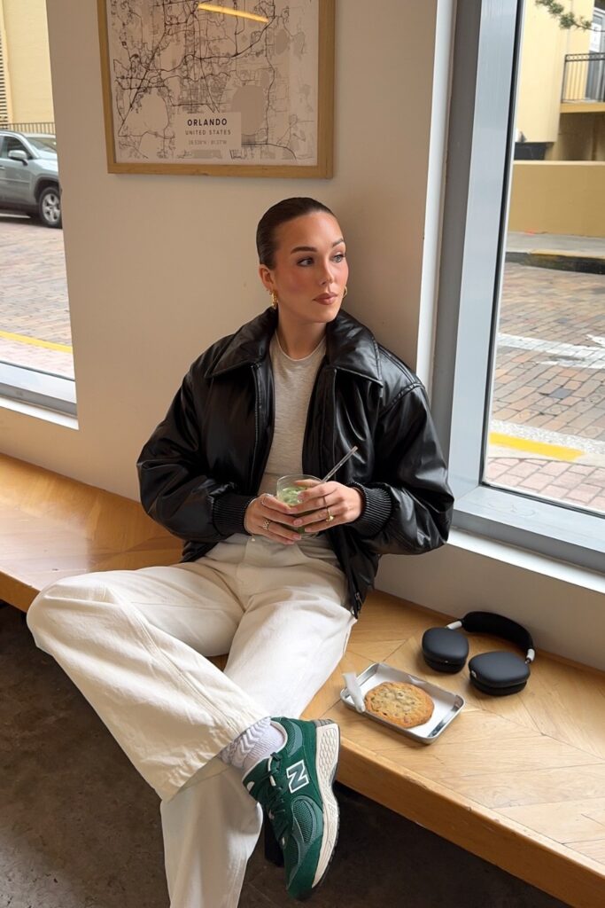 Bomber Jacket and Wide-Leg Pants