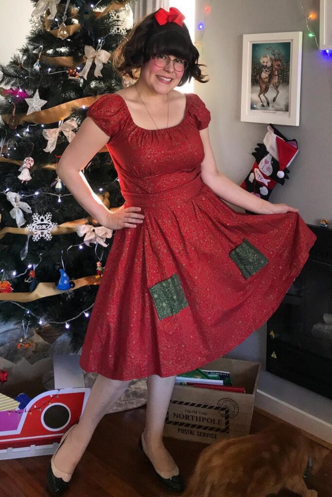 Red Sparkly Midi Dress