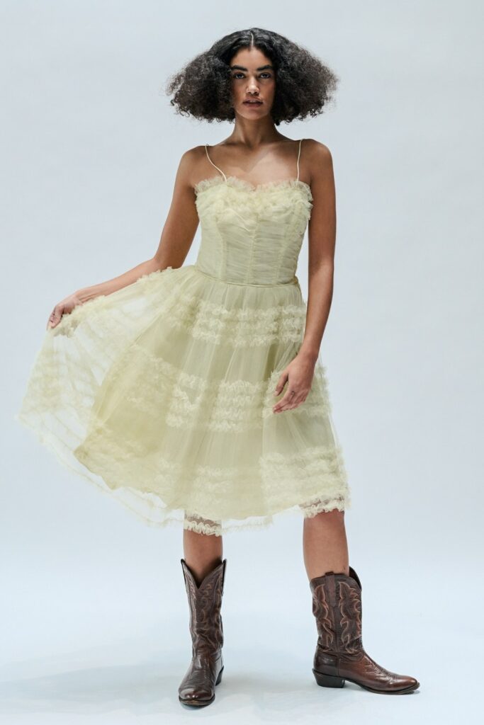 Tulle Dress with Tiered Skirt