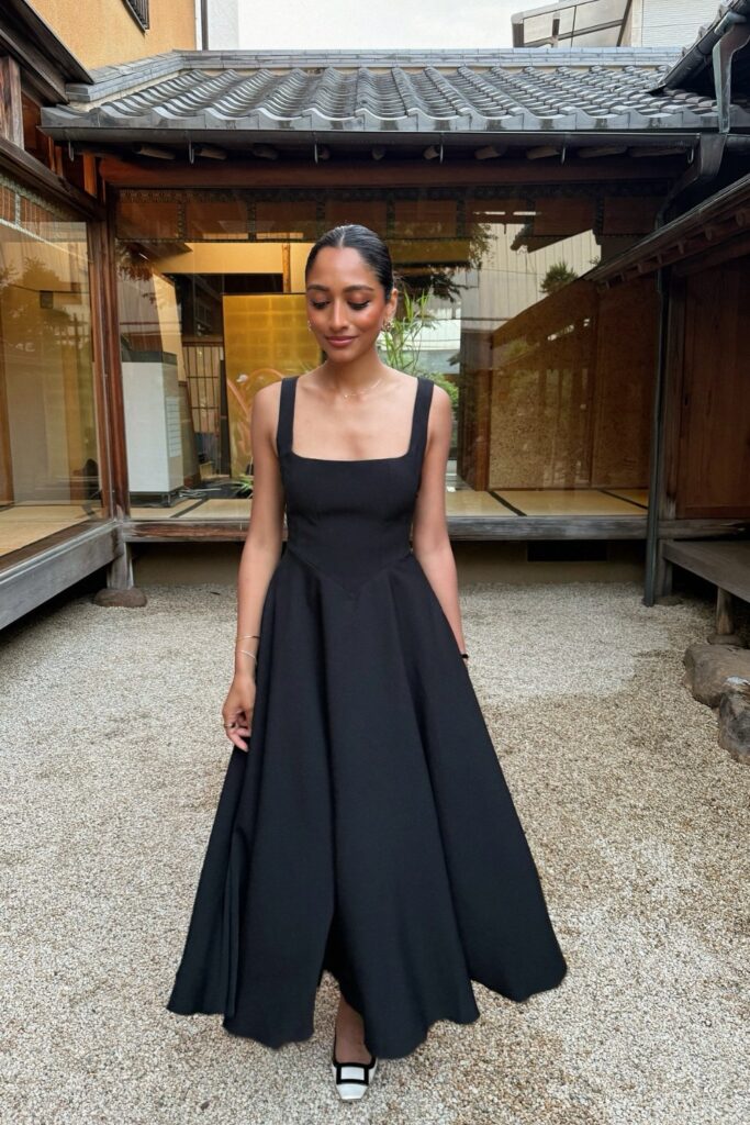 Black Maxi Dress with Full Skirt