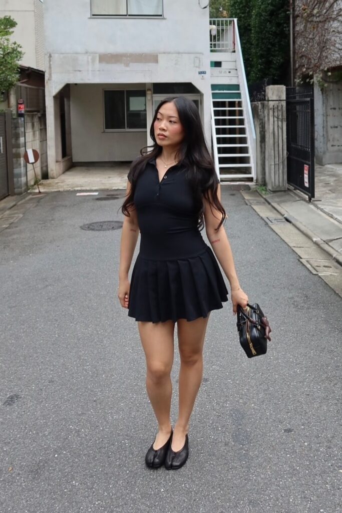 Black Polo and Tennis Skirt