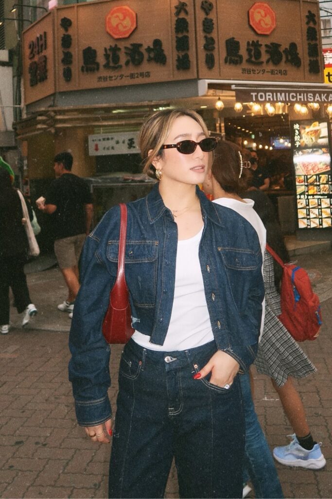 Oversized Denim Jacket and White Tank