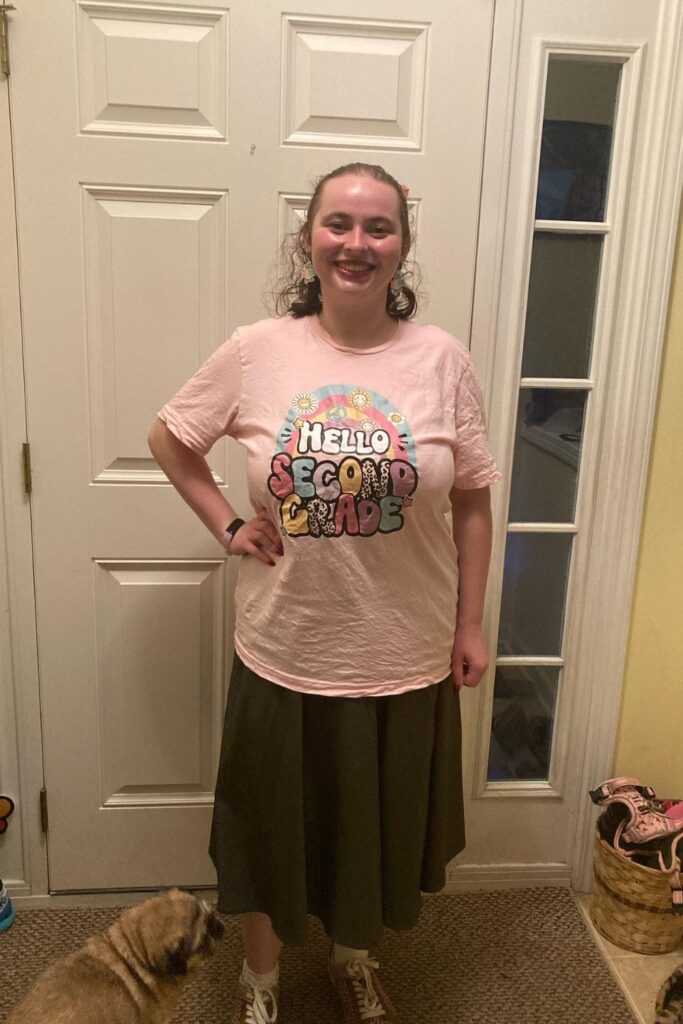 Graphic T-Shirt and Midi Skirt
