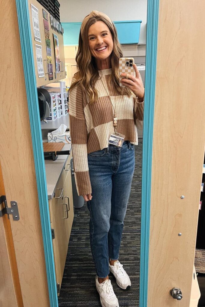 Knit Sweater and Jeans