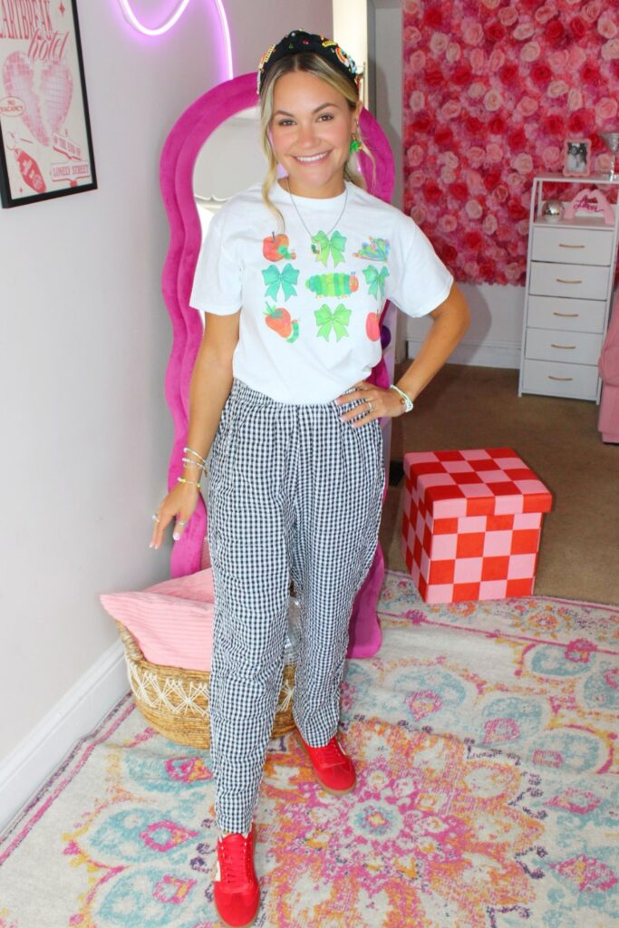 Graphic T-Shirt and Gingham Pants