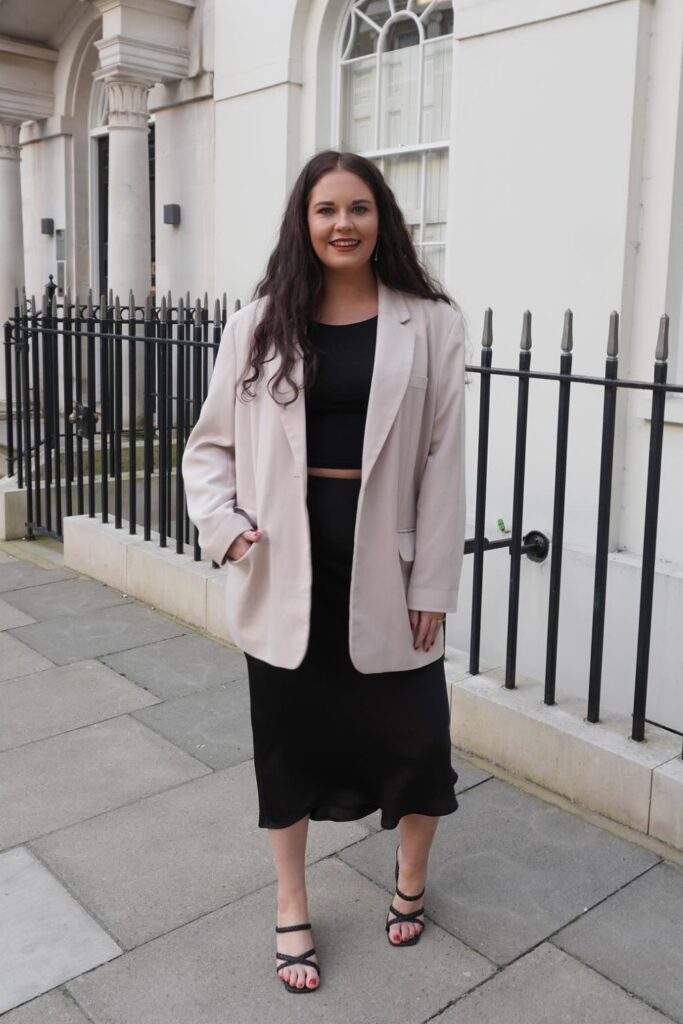 Oversized Blazer and Midi Skirt