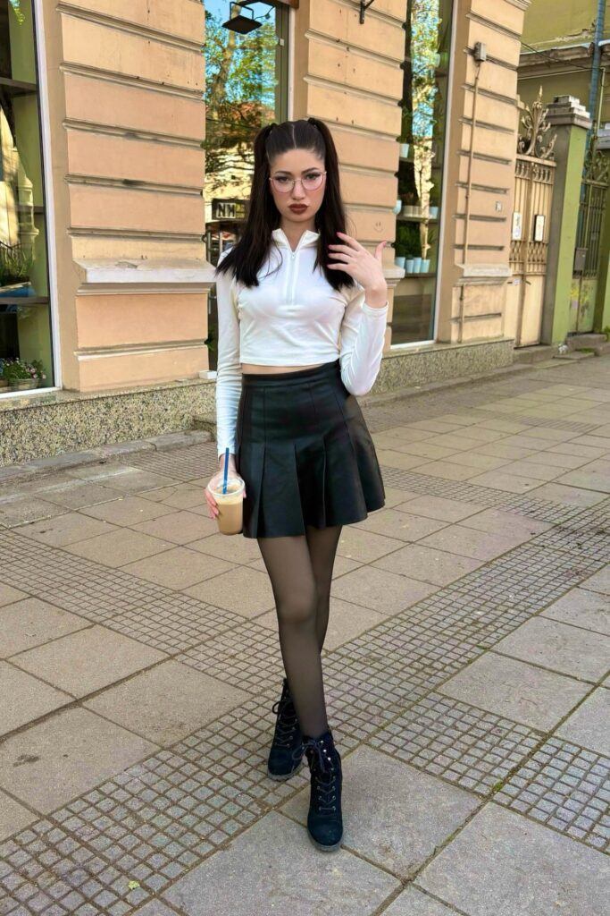 Polo Top and Pleated Mini