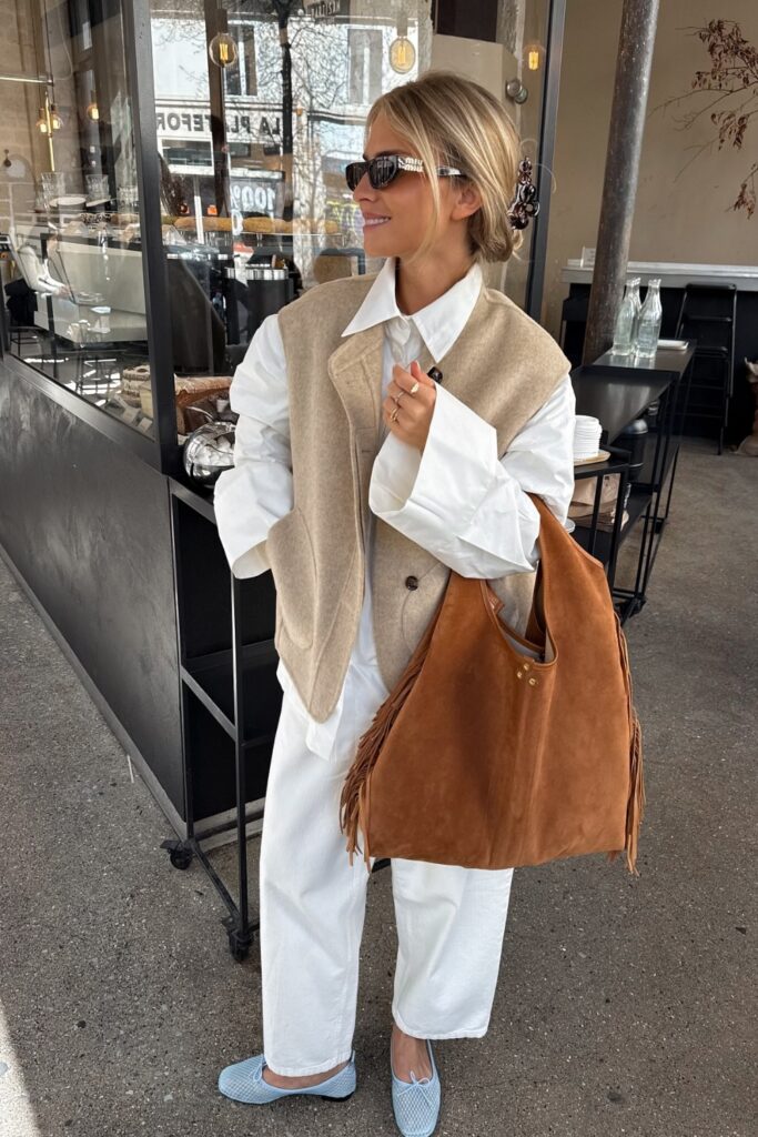 Oversized Shirt and Sweater Vest