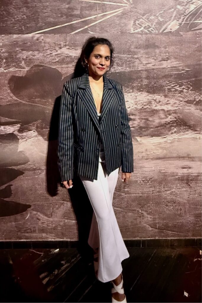 Navy Pinstripe Blazer