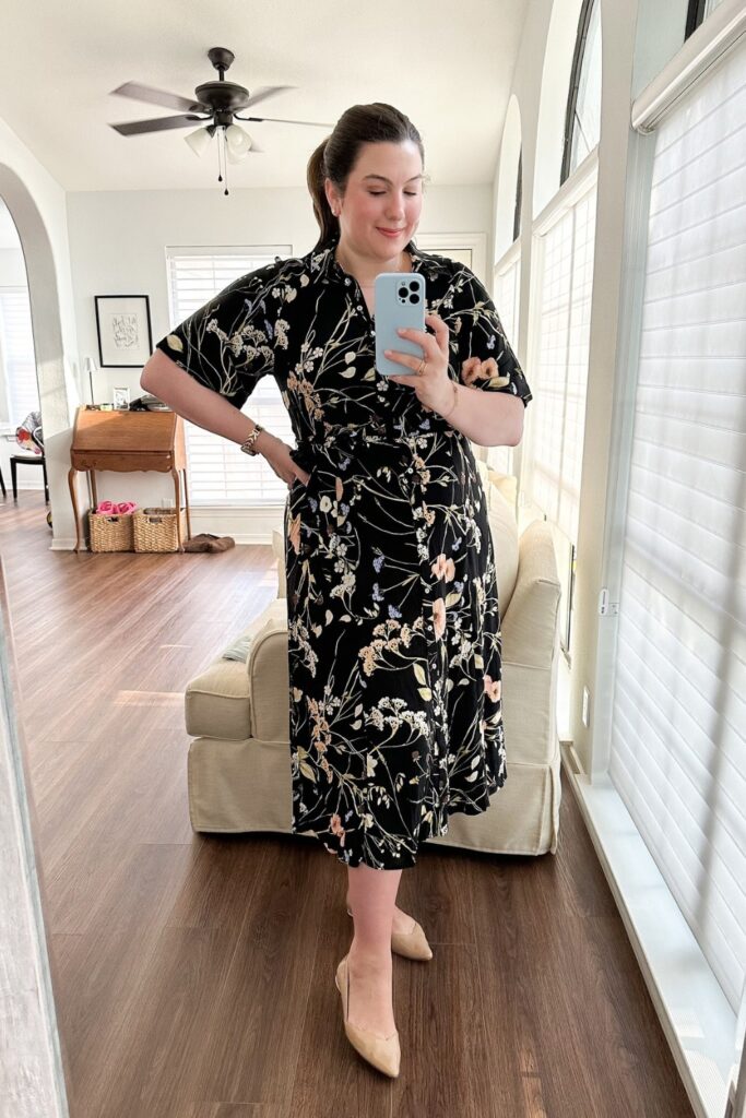 Floral Midi Shirt Dress