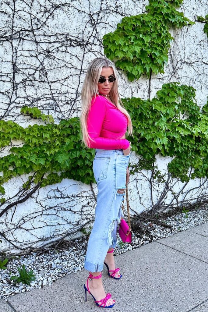 Hot Pink Top and Pink Heels