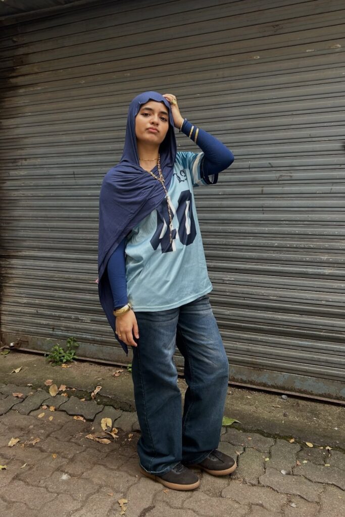 Sports Jersey with Wide-Leg Jeans