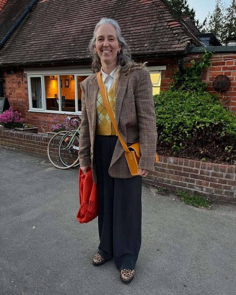 Checkered Blazer and Argyle Vest