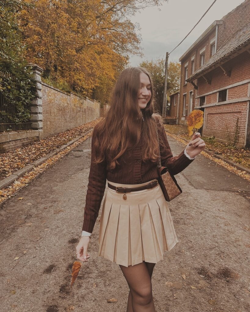 Brown Corduroy Jacket and Tennis Skirt