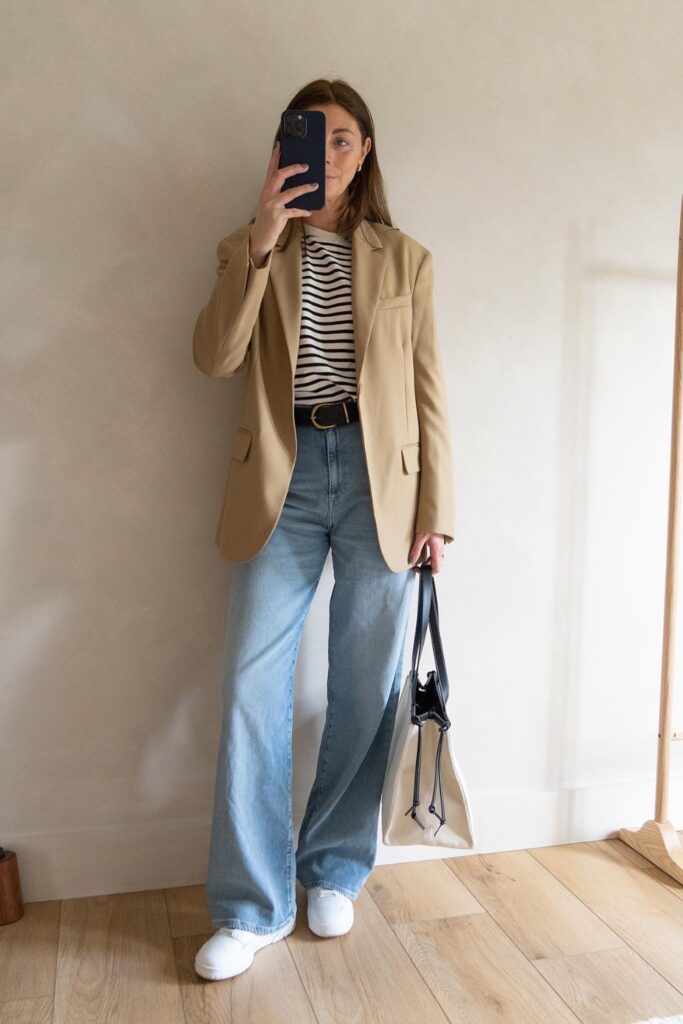 Blazer and Light Wash Denim