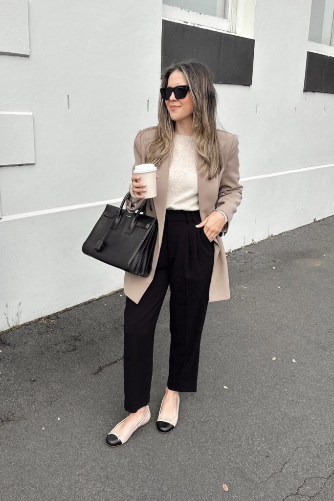 Tailored Blazer and Ballet Flats