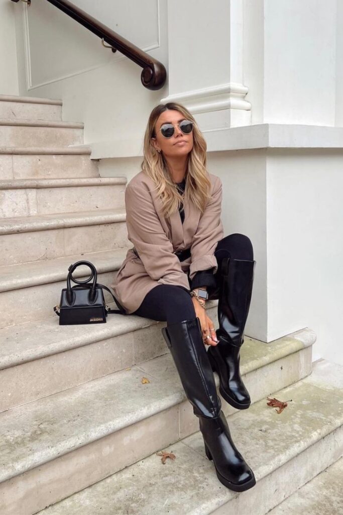 Blazer and Leather Boots