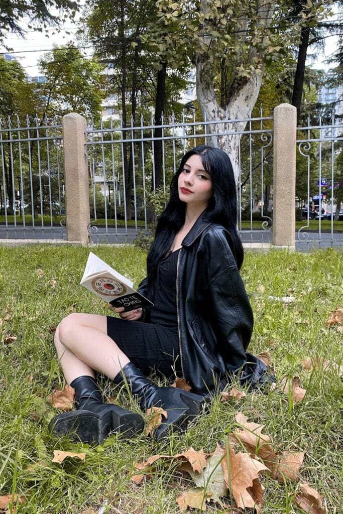 Black Leather Jacket and Mini Dress
