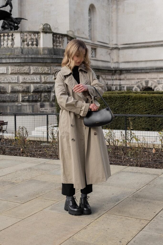 Black Turtleneck and Trench Coat