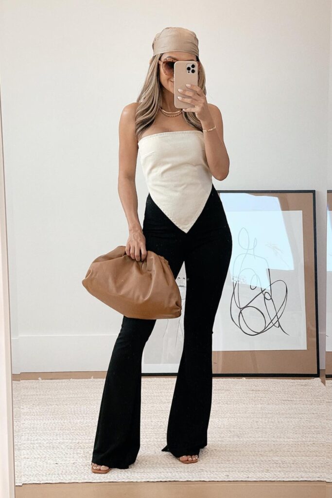 White Strapless Asymmetrical Top