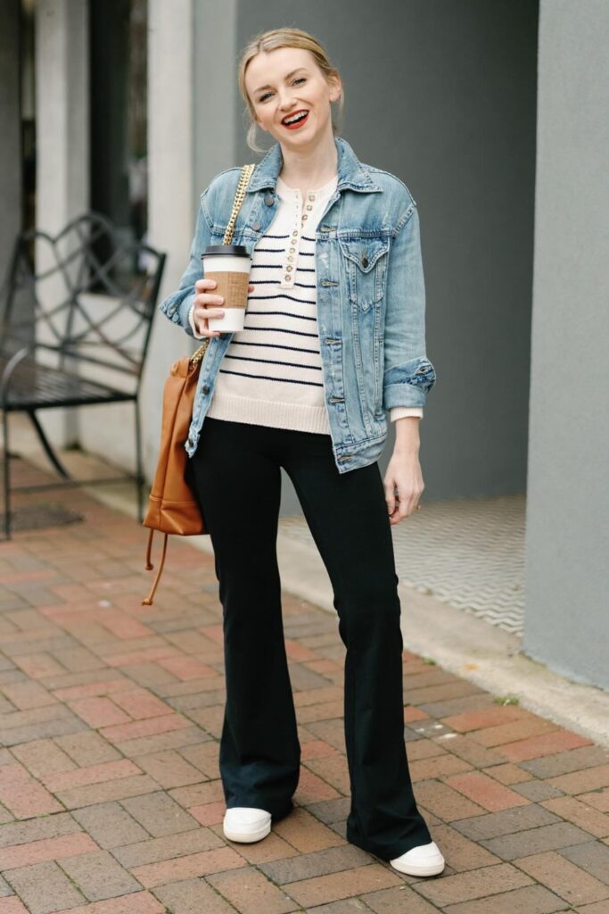 Striped Sweater and Denim Jacket