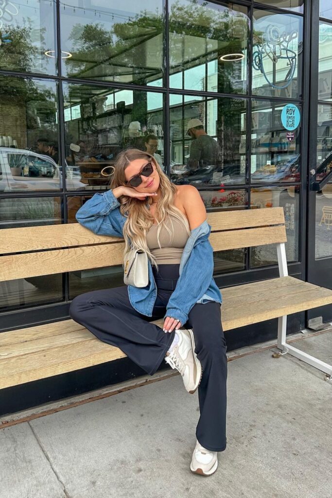 Tank Top and Oversized Denim Shirt