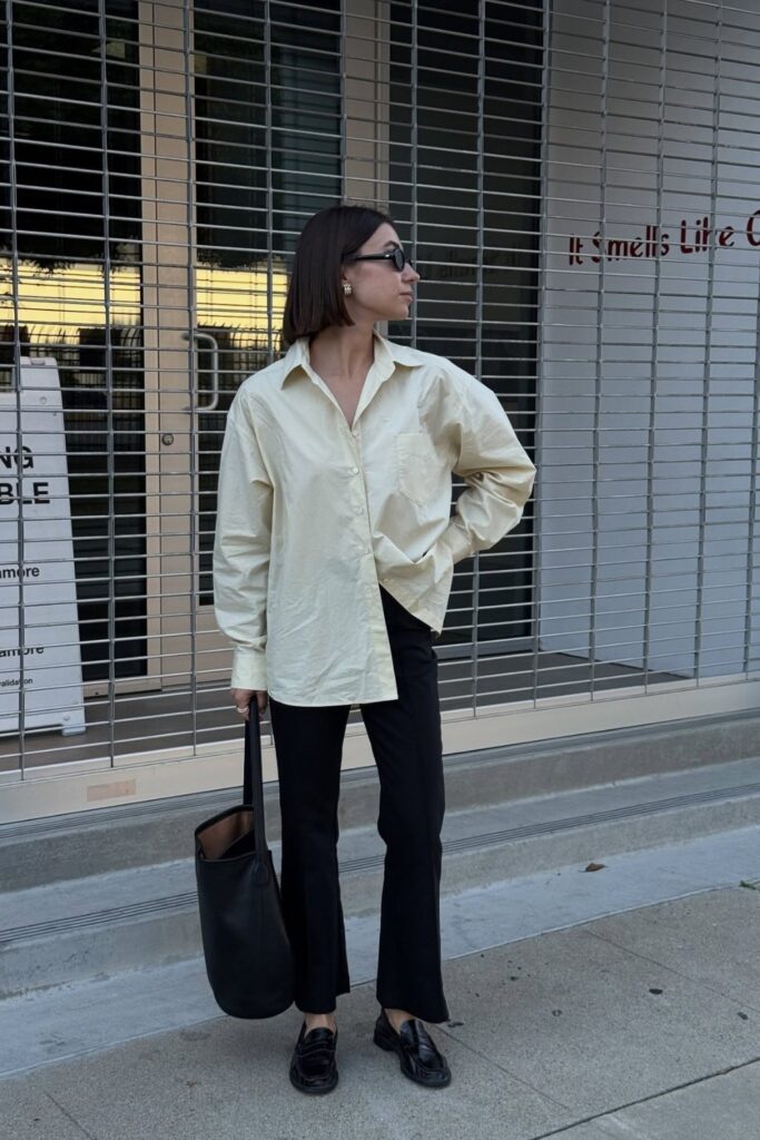 Oversized Button Up and Leather Loafers
