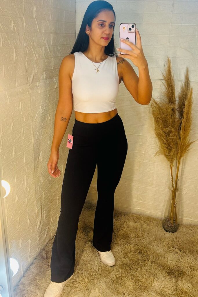 Sleeveless Crop Top and Sneakers