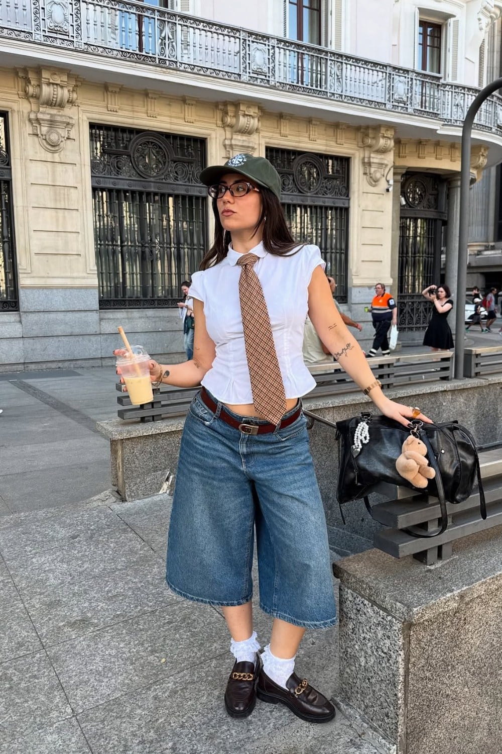 Fitted Shirt and Denim Culottes