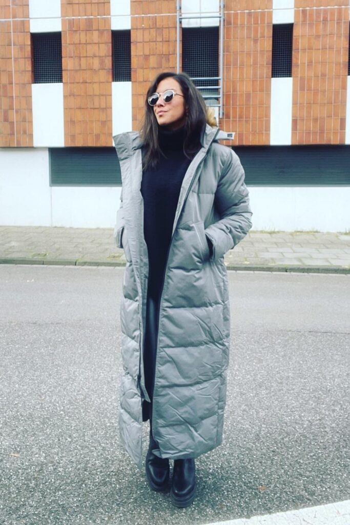 Quilted Maxi Puffer Coat and Chunky Boots