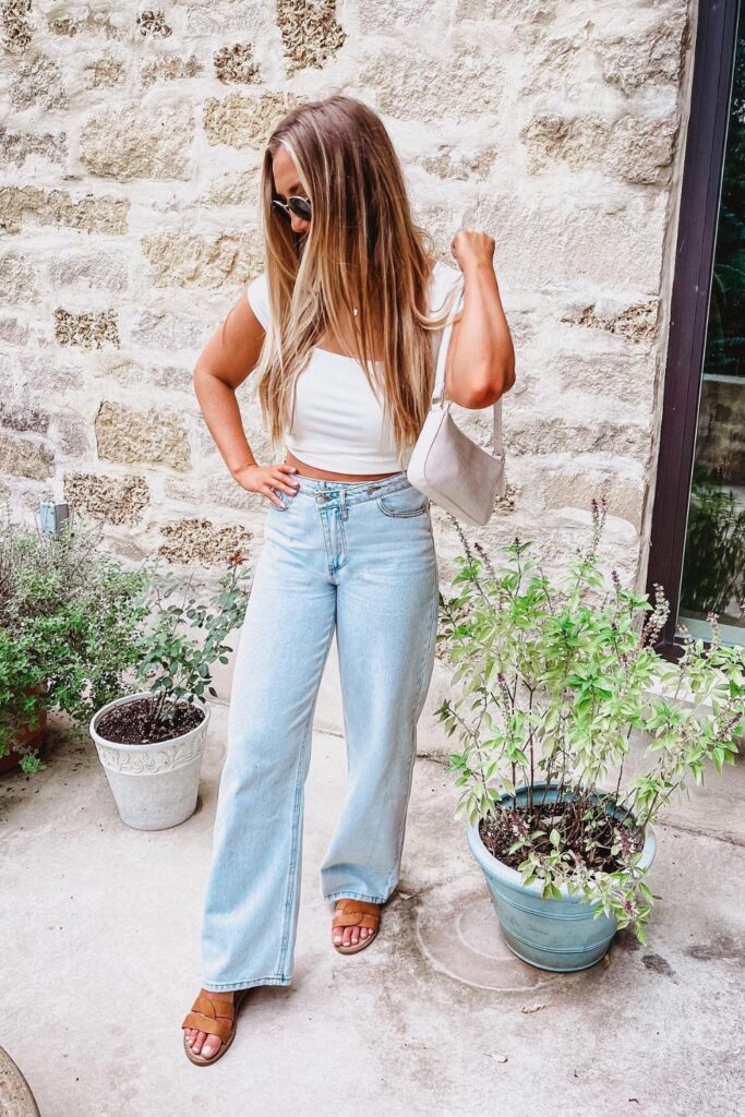 Cropped Top and Leather Sandals
