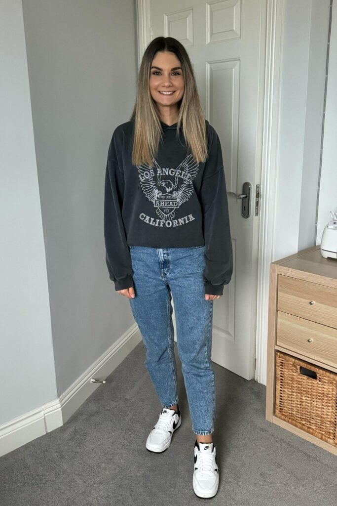 Graphic Hoodie and Sneakers