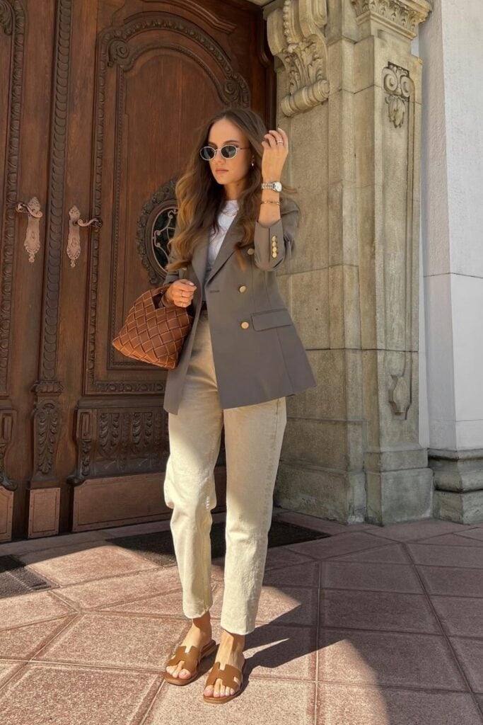 Structured Blazer and T-Shirt