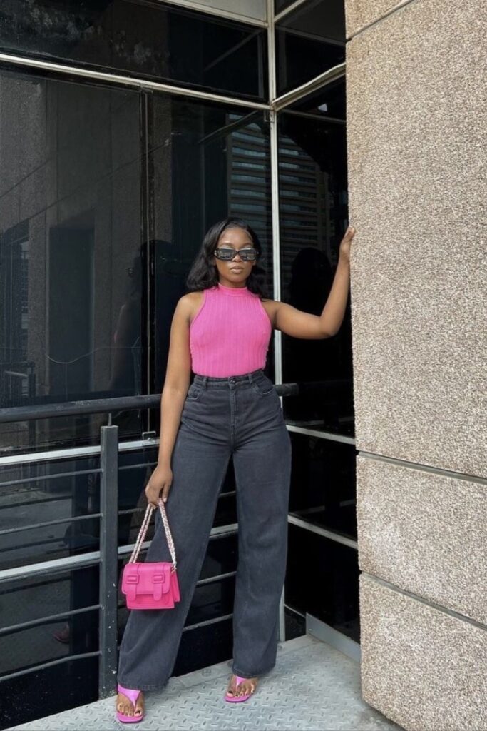 Ribbed Halter Top and Flip-Flops