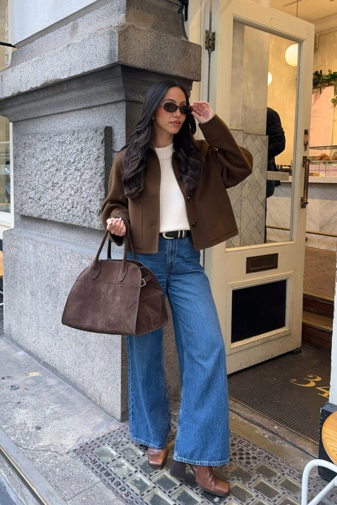 Brown Cropped Jacket