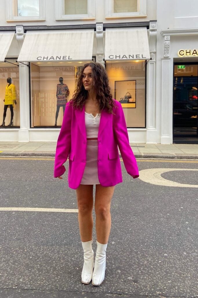 Fuchsia Blazer and Mini Skirt